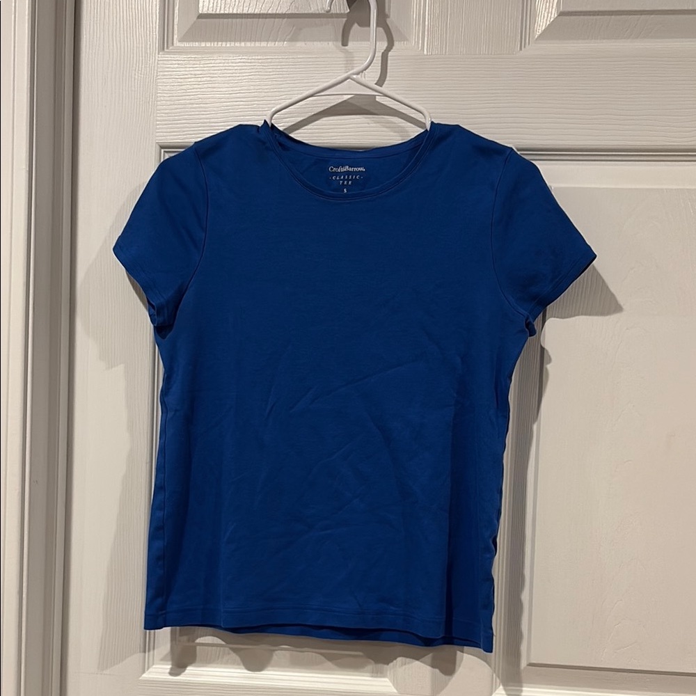croft & barrow Blue Crew Neck Short Sleeve Tee